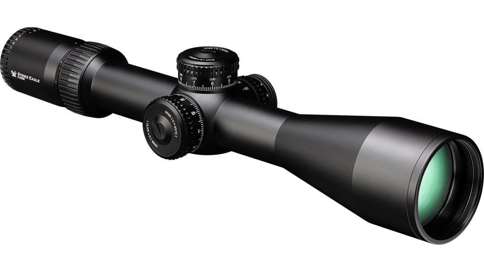 Vortex Strike Eagle 5-25x56 mm Rifle Scope, 34 mm Tube, First Focal Plane, Black, Matte, Red EBR-7C MRAD Reticle, Mil Rad Adjustment, SE-52504