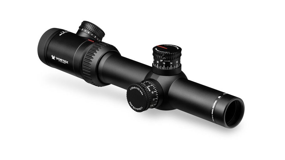 Vortex Viper PST 1-4x24 Rifle Scope, 30mm Tube, Second Focal Plane, TMCQ MOA Reticle, Hard Anodized, Black, PST-14ST-A
