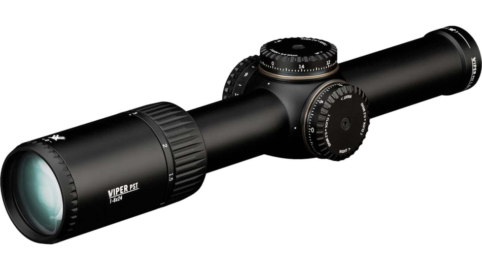 Vortex Viper PST Gen II Rifle Scope, 1-6x24mm, 30mm Tube, SFP, VMR-2 MOA Reticle, Black, PST-1605