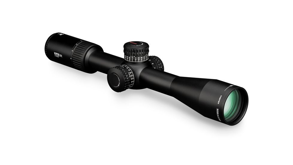 Vortex Viper PST Gen II 3-15x44 mm Rifle Scope, 30 mm Tube, Second Focal Plane, Black, Hard Anodized, Red EBR-4 MOA Reticle, MOA Adjustment, PST-3151