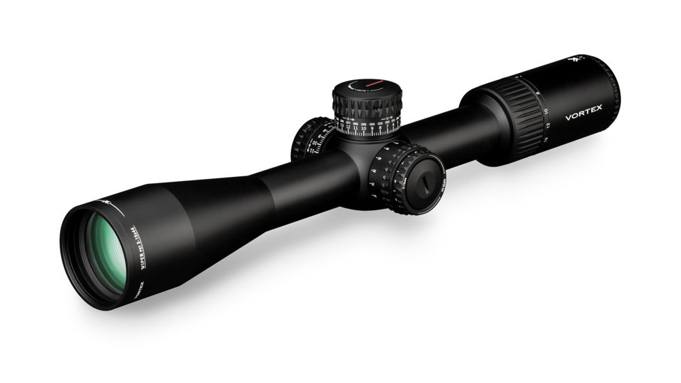Vortex Viper PST Gen II 3-15x44 mm Rifle Scope, 30 mm Tube, First Focal Plane, Black, Hard Anodized, Red EBR-7C MOA Reticle, MOA Adjustment, PST-3156