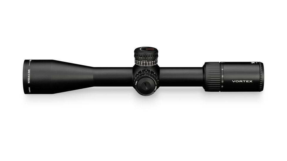 Vortex Viper PST Gen II 3-15x44 mm Rifle Scope, 30 mm Tube, First Focal Plane, Black, Hard Anodized, Red EBR-7C MOA Reticle, MOA Adjustment, PST-3156