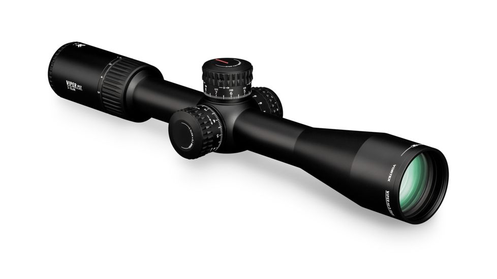 Vortex Viper PST Gen II 3-15x44 mm Rifle Scope, 30 mm Tube, First Focal Plane, Black, Hard Anodized, Red EBR-7C MRAD Reticle, Mil Rad Adjustment, PST-3159
