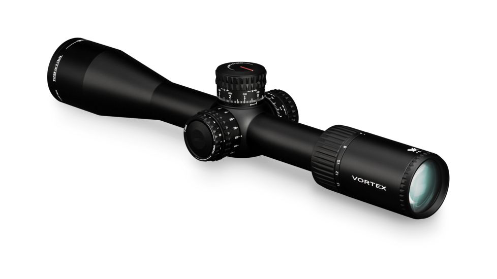 Vortex Viper PST Gen II 3-15x44 mm Rifle Scope, 30 mm Tube, First Focal Plane, Black, Hard Anodized, Red EBR-7C MRAD Reticle, Mil Rad Adjustment, PST-3159