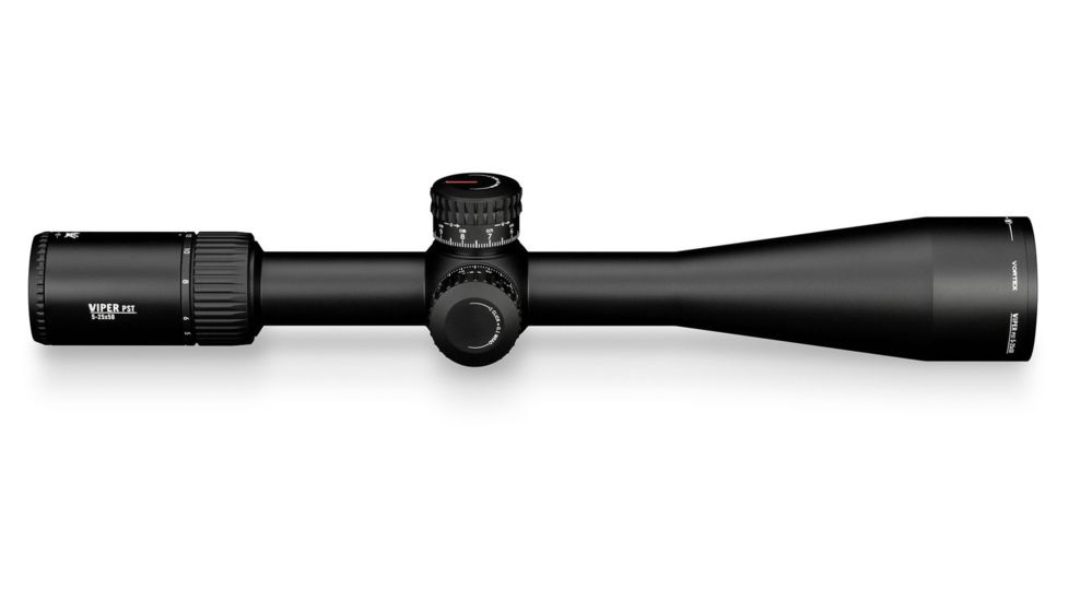 Vortex Viper PST Gen II 5-25x50 mm Rifle Scope, 30 mm Tube, First Focal Plane, Black, Hard Anodized, Red EBR-7C MRAD Reticle, Mil Rad Adjustment, PST-5259