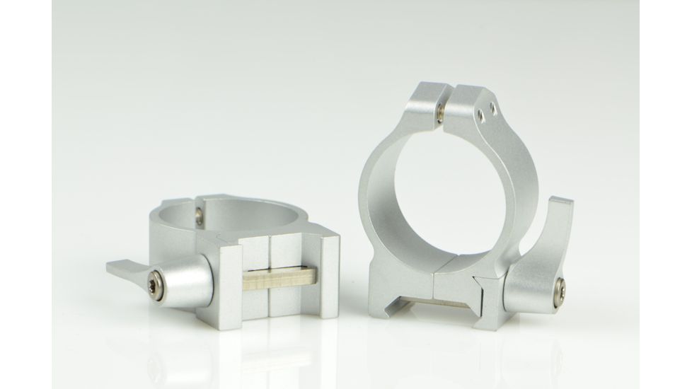 Warne Maxima Steel Rings, 30mm, Weaver/Picatinny, QD, Low - Silver 213LS
