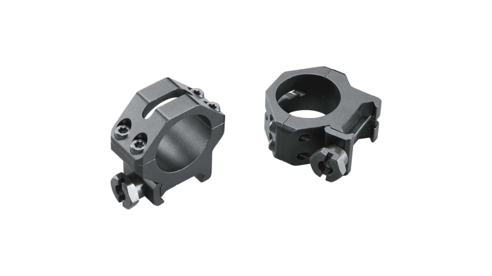 Weaver 1in Four Hole Skeleton Rifle Scope Rings, Med, Matte Black 48360