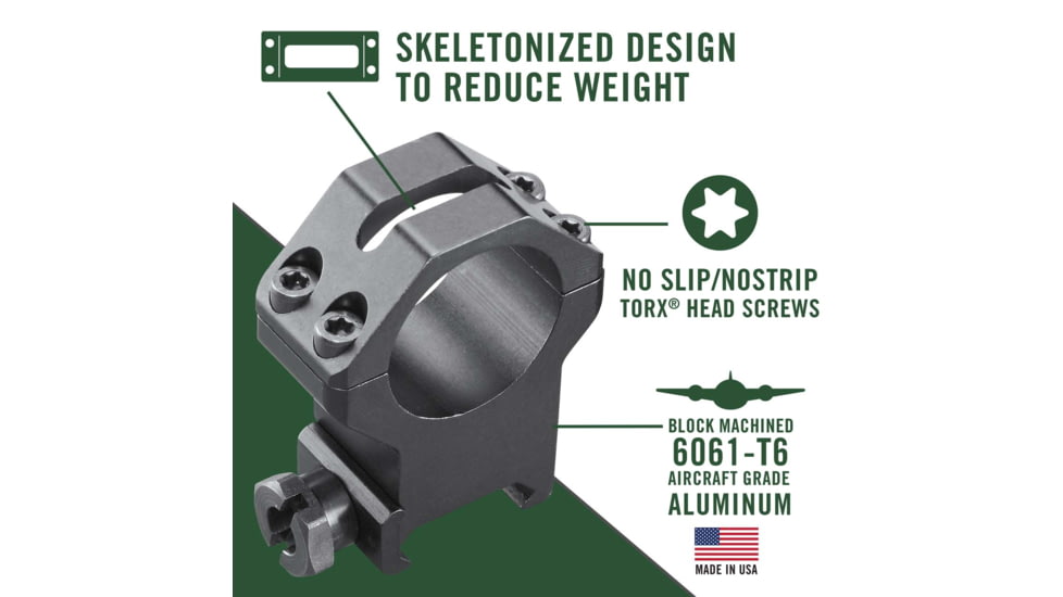 Weaver 1in Four Hole Skeleton Rifle Scope Rings, X-High, Matte Black 48362