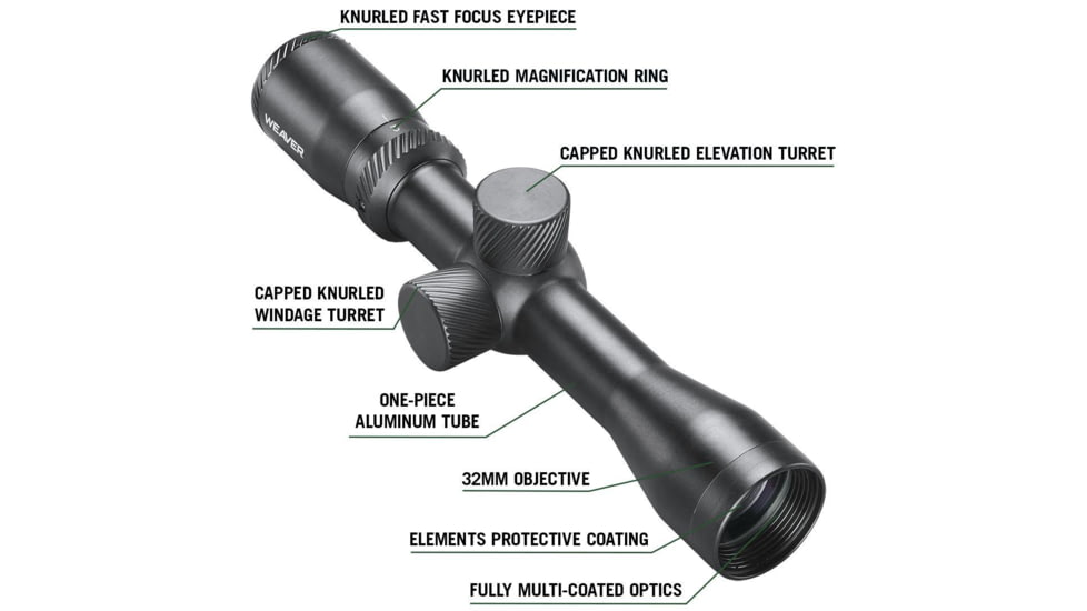 Weaver Classic Series Handgun Scope - 2-6x32mm SFP Dual-X 1in LER, W802632