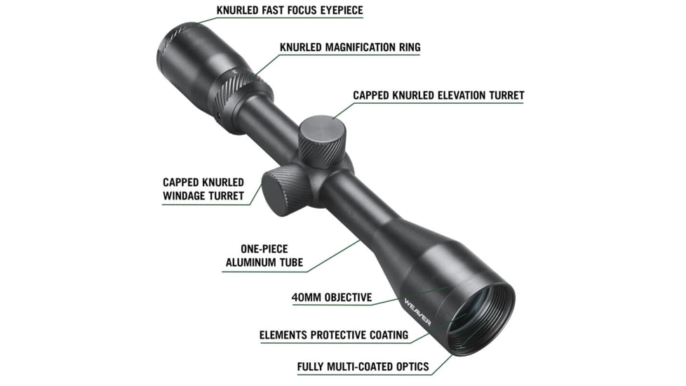 Weaver Classic Series Rifle Scope - 3-9x40mm SFP Dual-X 1in, W803940