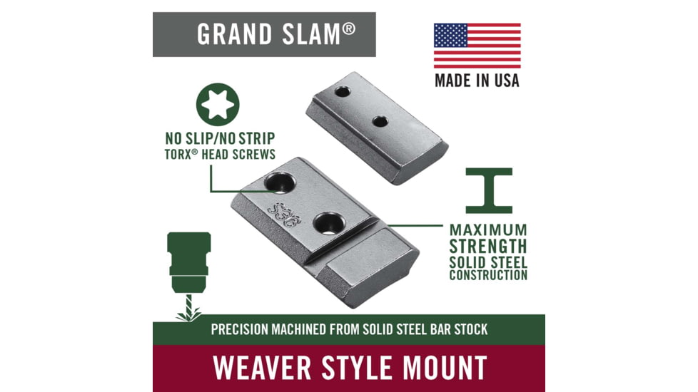 Weaver Grand Slam S46 Savage 110 8-40 Rifle Scope Base, Matte Black, 48260