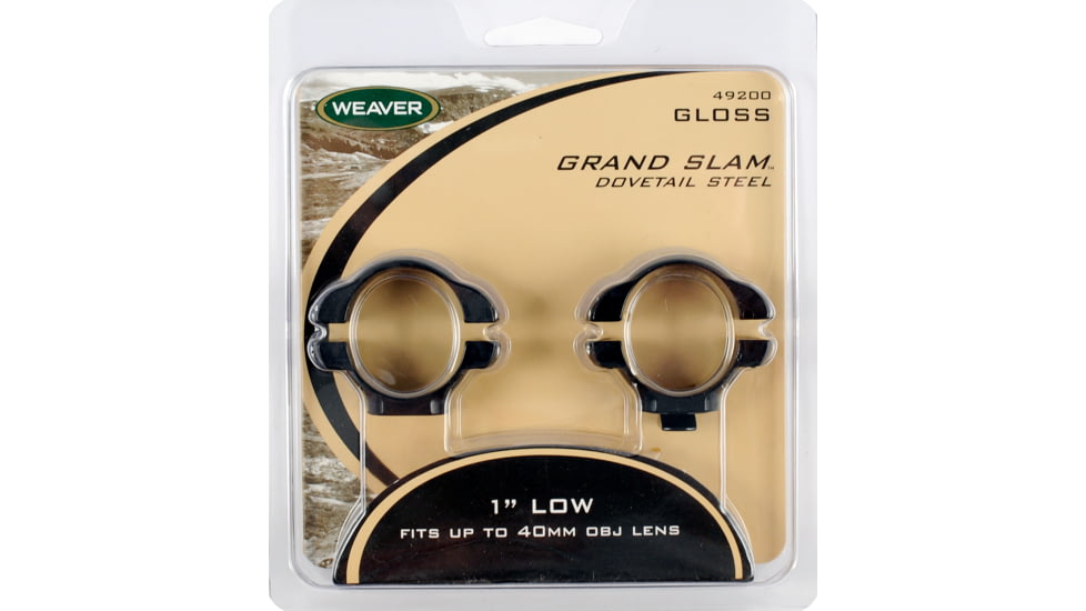 Weaver Steel Dovetail Rings, 1in, Low, Black - 49200