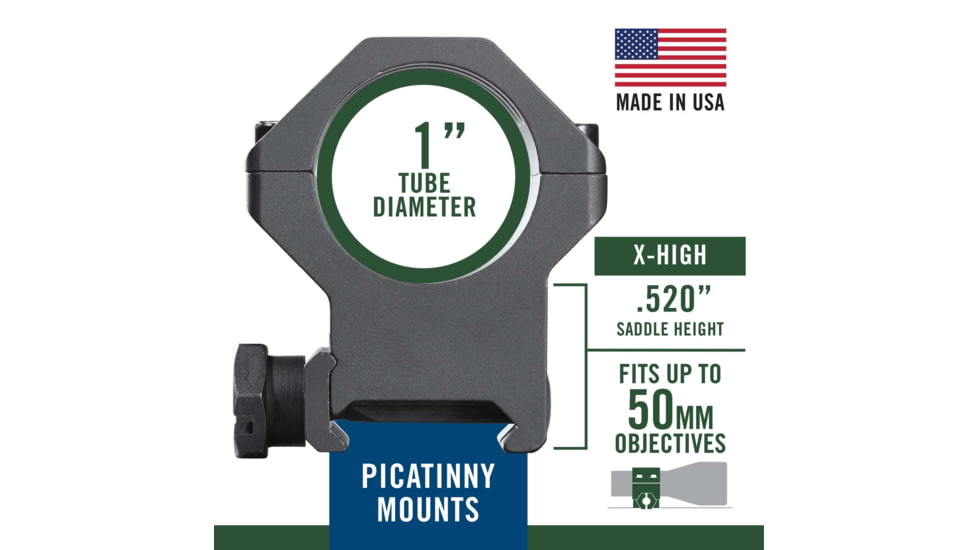 Weaver Tactical 6-Hole Picatinny Rings 1in Med 99688