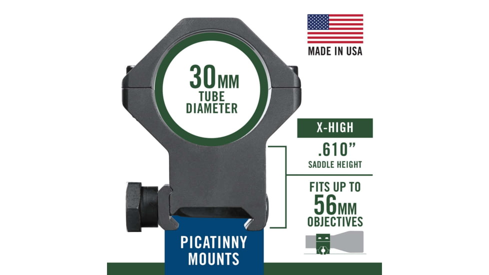 Weaver Tactical 6-Hole Picatinny Rings 30mm XHigh 99695