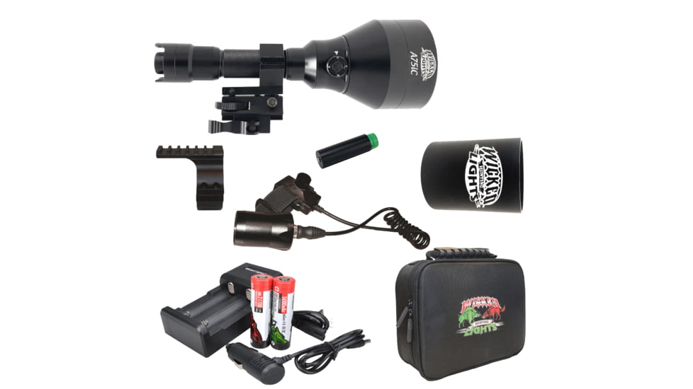 Wicked Hunting Lights A75iC 4-Color-In-1 Night Hunting Light Kit, Green, Red, White, 850nm Infrared, W2082