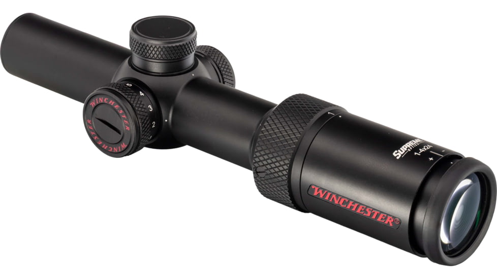 Winchester Optics Supreme 1-4x24mm 30mm Tube IR Rifle Scope, Second Focal Plane, Illuminated Etched Reticle, Matte Black, WMSMU1-4x24IR