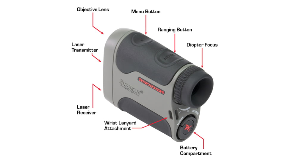 Winchester Supreme Optics 6x20mm Laser Rangefinder, Black/Gray, WQ-RF-SPRM10-6x20