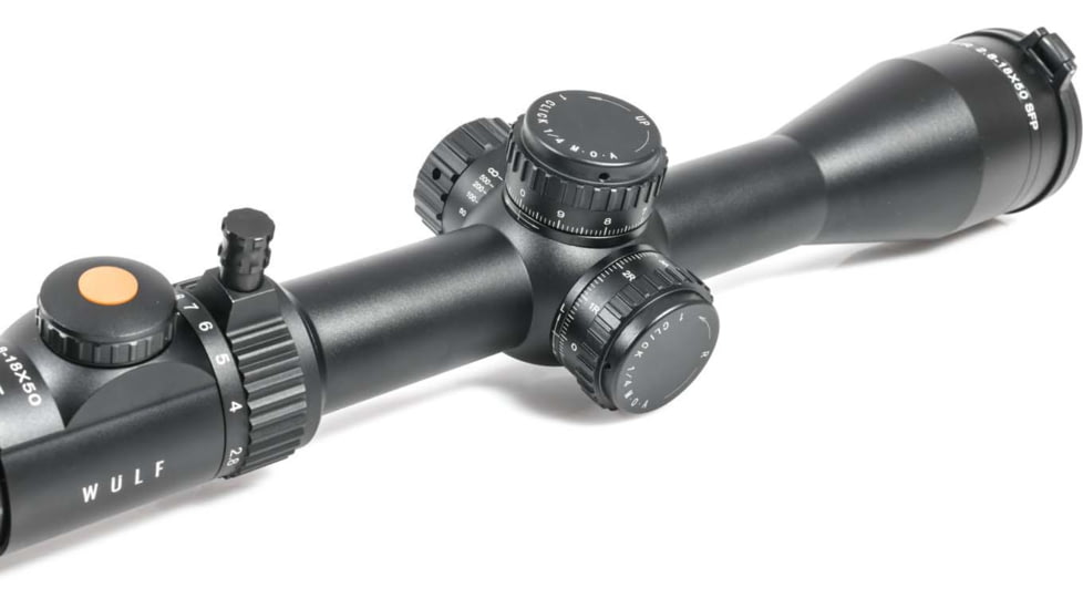Wulf Optics Defender 2.8-18x50 Rifle Scope, 34mm Tube, Second Focal Plane, MOA Reticle, Black, WU9151