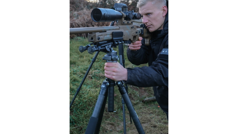 Wulf Optics RAPTOR Carbon Fibre Tripod Shooting System w/ Ball Head, Gun Clamp and Arca Adapter Kit, Grey, WU7300