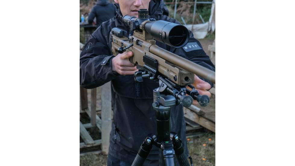 Wulf Optics RAPTOR Carbon Fibre Tripod Shooting System w/ Ball Head, Gun Clamp and Arca Adapter Kit, Grey, WU7300