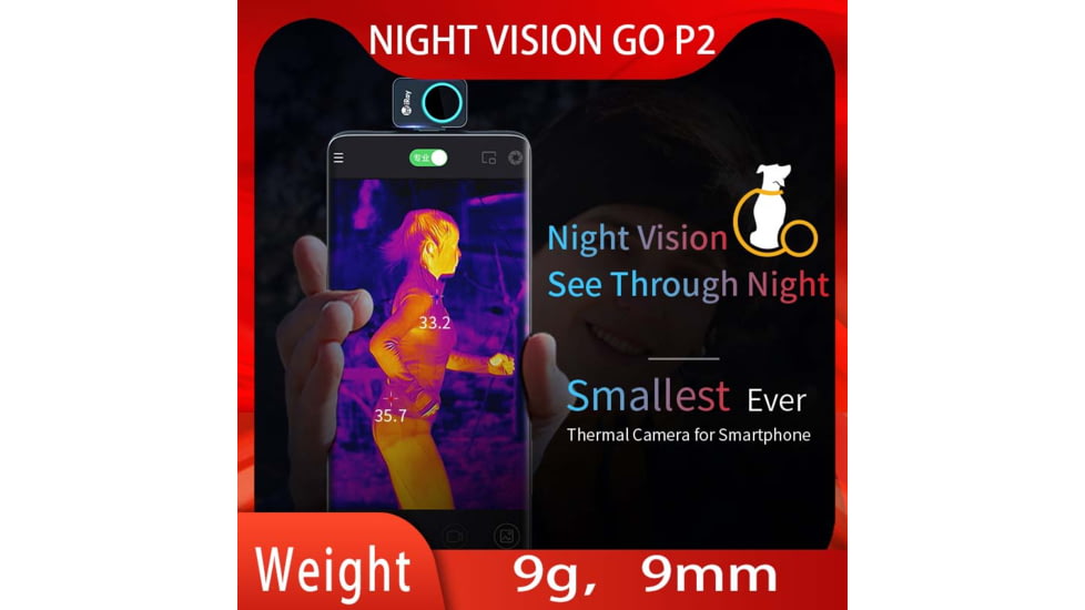 Xinfrared Cell Thermal Camera, 9mm Ultra-Slim, Silver, Medium, P2