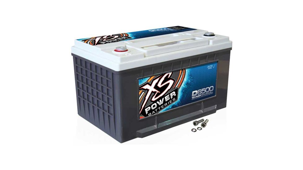 XS Power D6500 AGM Deep Cycle 12 Volt Battery - 3,900A, 1070CA, 75Ah, 3000W / 4000W, White D6500