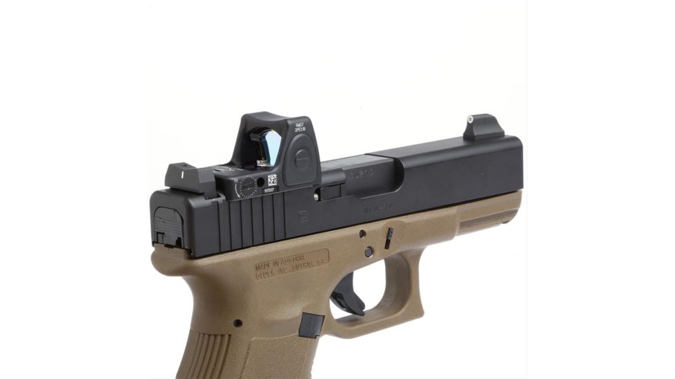 XS Sight Systems DXW Standard Dot for Glock Suppressor Height 17,19,22-24,26,27,31-36,38, Tritium Front, White Stripe Rear GL-0004S-4