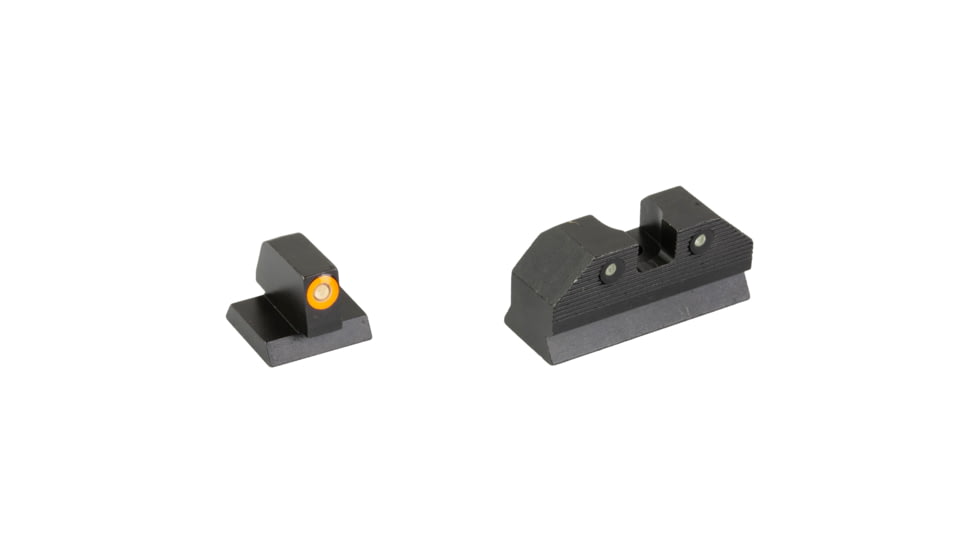 XS Sights R3D, 2.0, Standard Height Tritium Night Sight, For Desert Eagle (.44 Mag/.50AE), Orange Front Outline, Green Tritium Front/Rear, MR-R201S-6N
