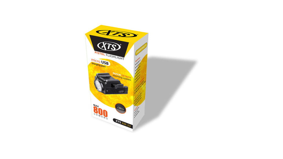 XTS 800 Lumen Pistol Flashlight, Black, XM-23