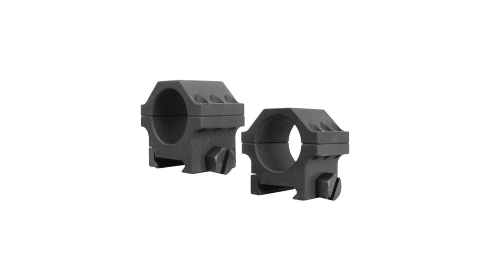 Yankee Hill Machine 6-Screw Low Profile Scope Ring Set Short One Inch Picatinny Matte Black