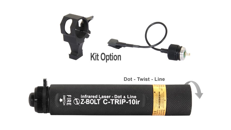 Z-Bolt Infrared Dot &amp; Line Laser for Trip Wire Detection, EOD/ SWAT, Coyote Brown, IR, C-TRIP-10ir-CB