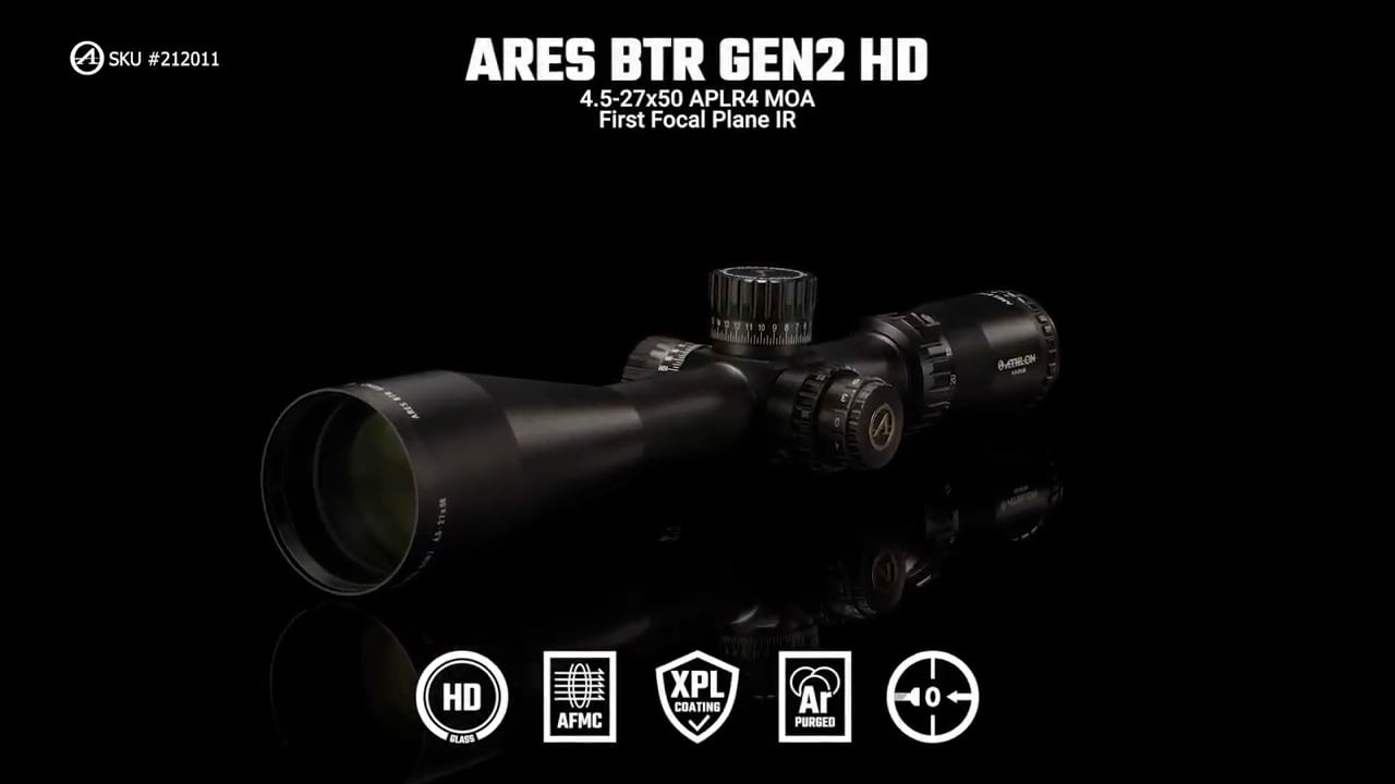opplanet athlon optics 212011 ares btr gen2 hd 4 5 27x50 aplr4 moa ffp ir features video