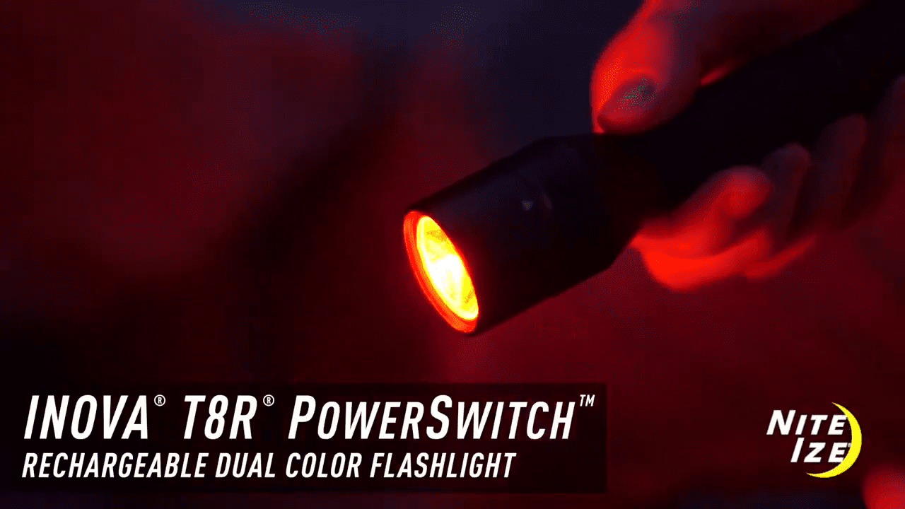 opplanet inova t8r powerswitch rechargeable dual color flashlight video
