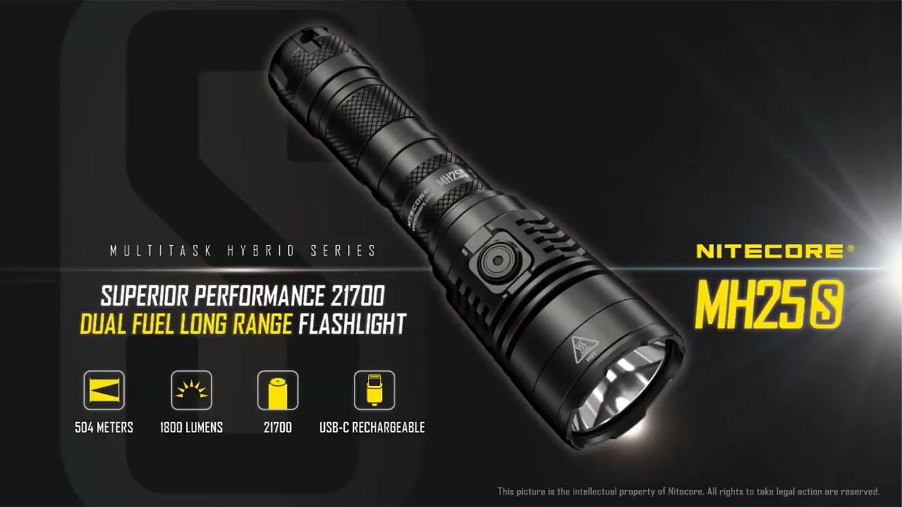 opplanet nitecore mh25s 1800 lumen usb c rechargeable flashlight video